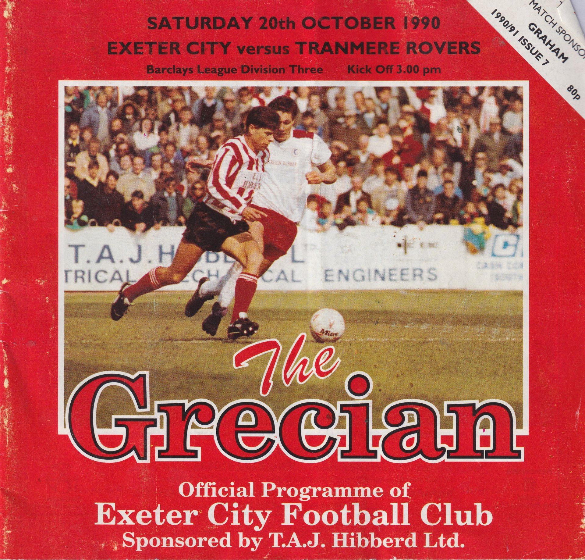 Exeter City v Tranmere Rovers match programme